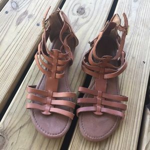 Tan gladiator sandals